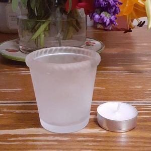 Frosted candle holder